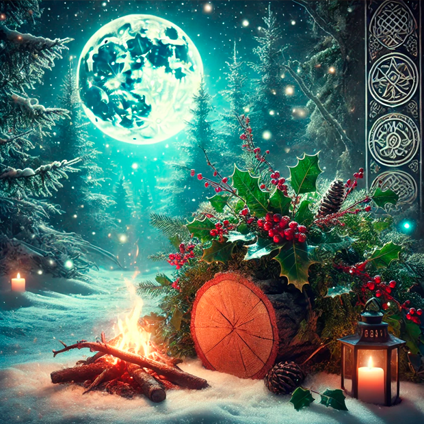 Celebración de Yule y el renacimiento solar durante el solsticio de invierno