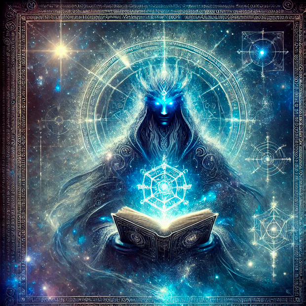 Representación del Arcángel Raziel en la esfera Jojmá de la Kabaláh