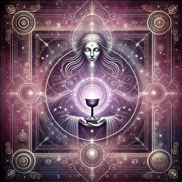Representación del Arcángel Tzafkiel en la esfera Biná de la Kabaláh