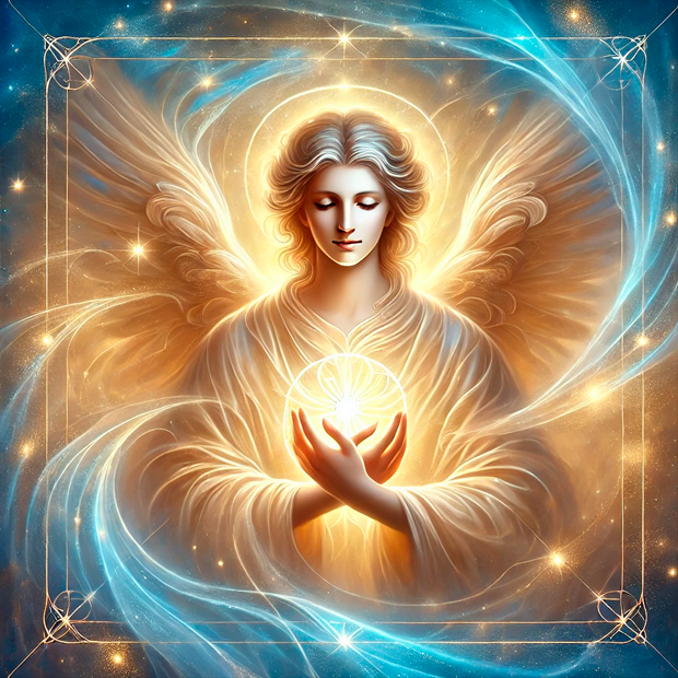 Representación del Arcángel Tzadkiel en la esfera Jesed de la Kabaláh