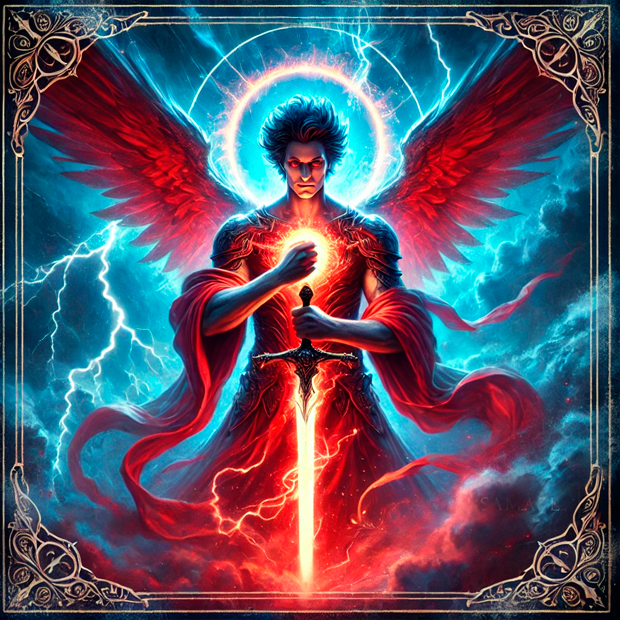 Representación del Arcángel Samael en la esfera Guevurá de la Kabaláh