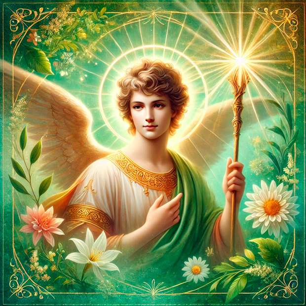 Representación del Arcángel Rafael en la esfera Tiferet de la Kabaláh