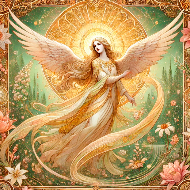 Representación del Arcángel Jofiel en la esfera Netzaj de la Kabaláh