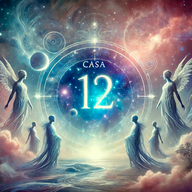 Representación astrológica de la Casa Doce asociada a Piscis y Neptuno