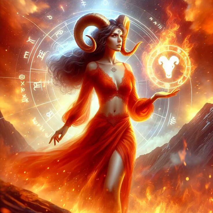 Visualización activa sobre Artemisa, Atenea y la energía de Marte en Aries