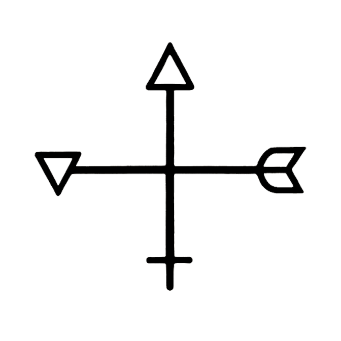 Cruz de los elementos alquímicos como símbolo de armonía