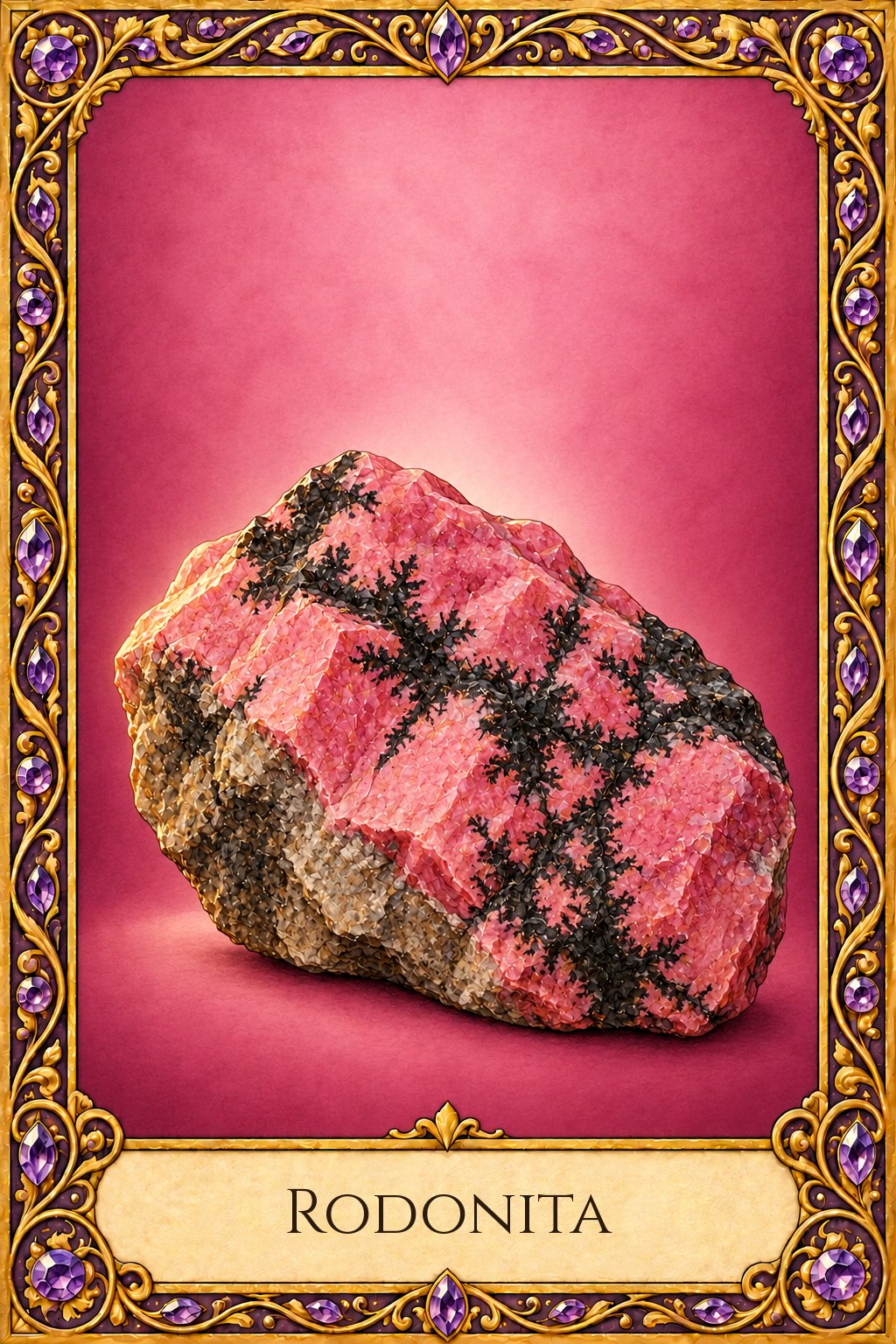 Piedra de rodonita para el fomento del amor y la curación emocional