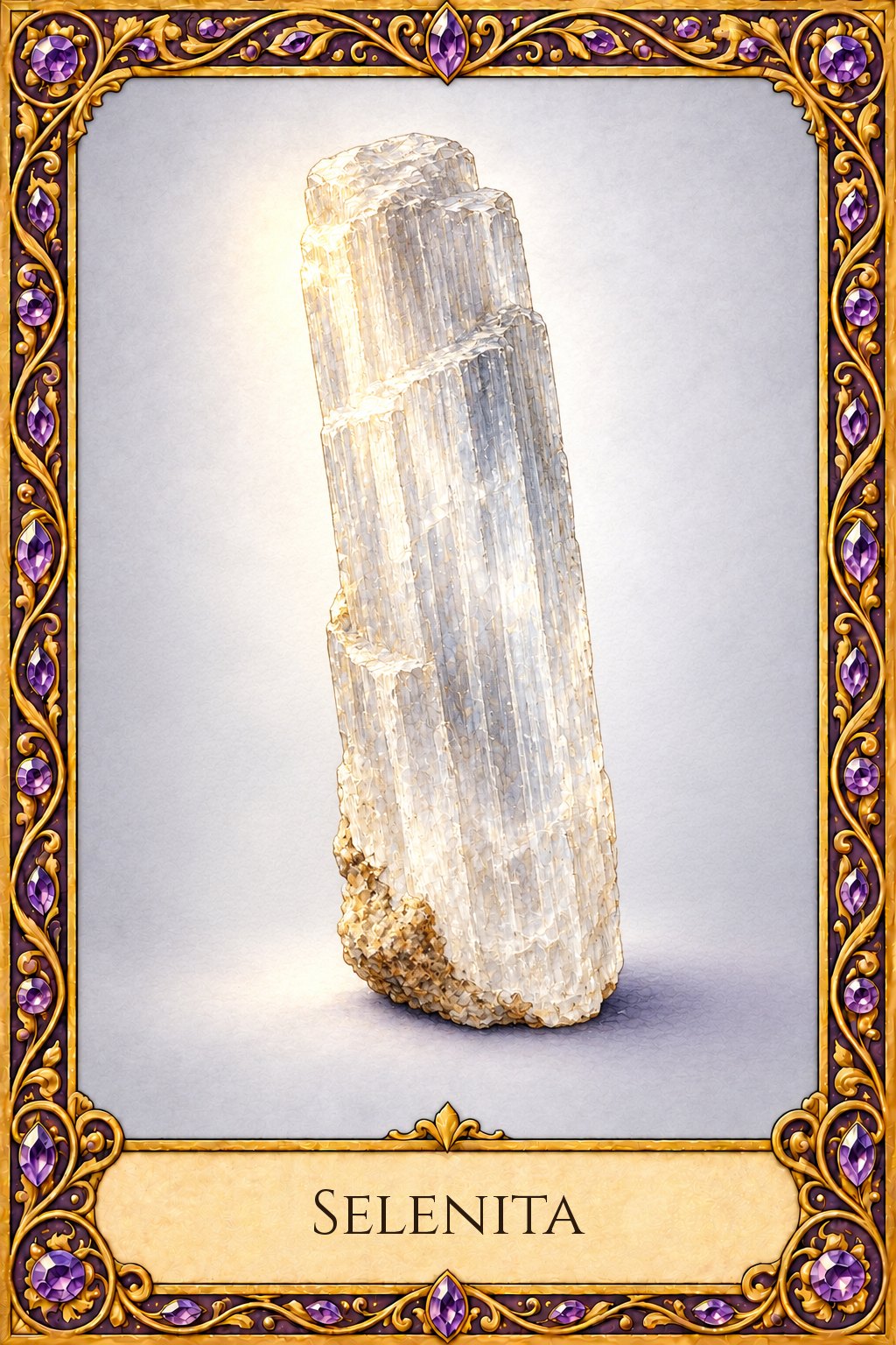 Cristal de selenita para la claridad mental y la protección de ambientes