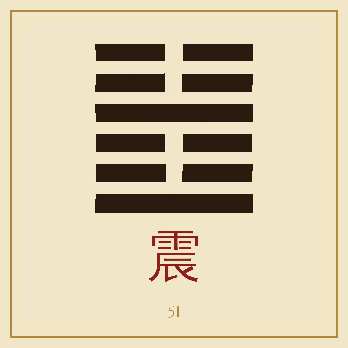 Hexagrama cincuenta y uno del I Ching sobre la conmoción y el trueno
