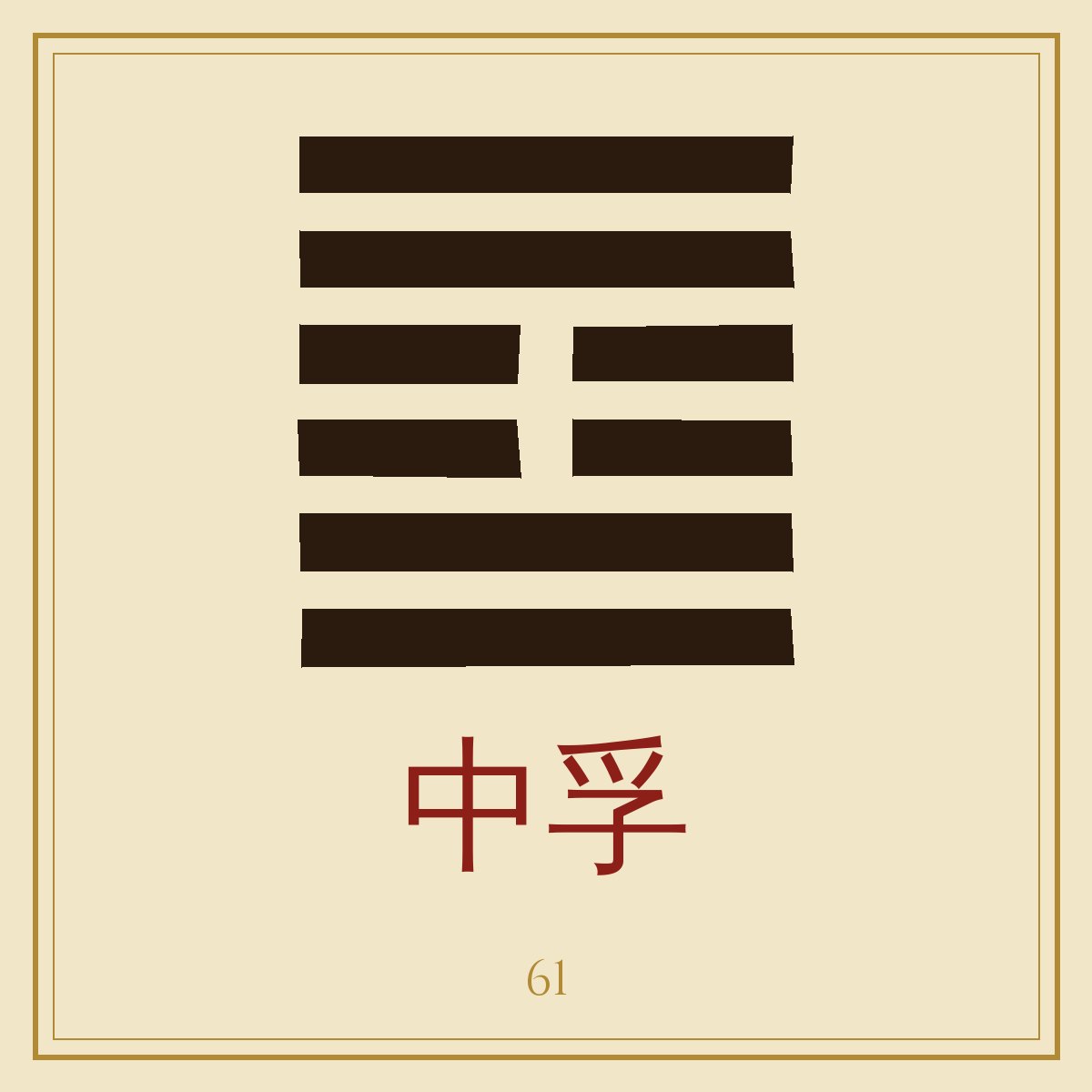 Hexagrama sesenta y uno del I Ching referente a la verdad interior