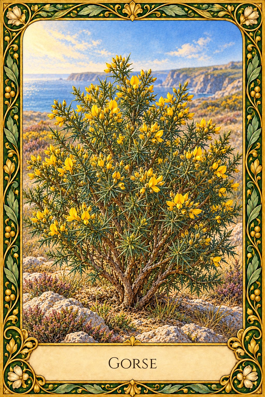Ilustración de la flor de Bach Gorse o aulaga