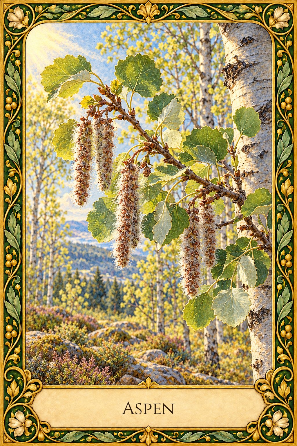 Ilustración de la flor de Bach Aspen o álamo temblón