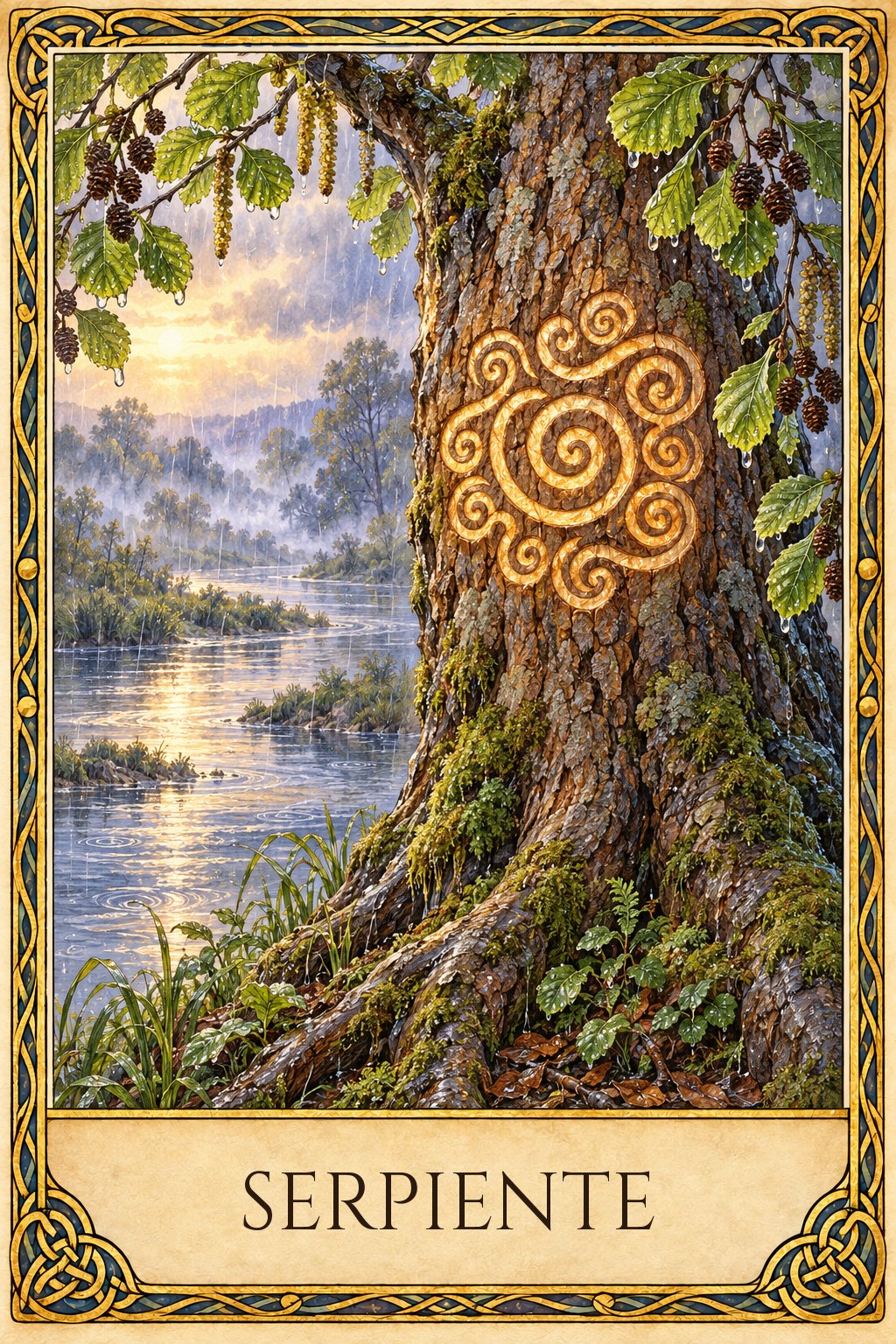 Ilustración de la runa de la serpiente o las olas