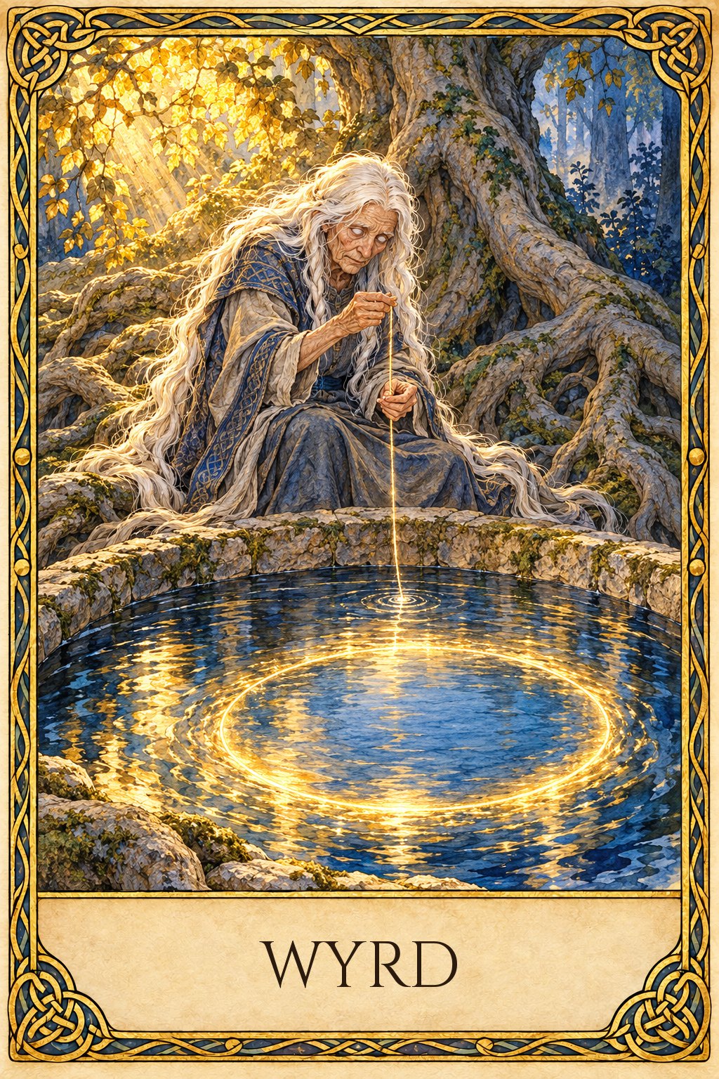 Representación simbólica de la runa blanca o vacía denominada Wyrd
