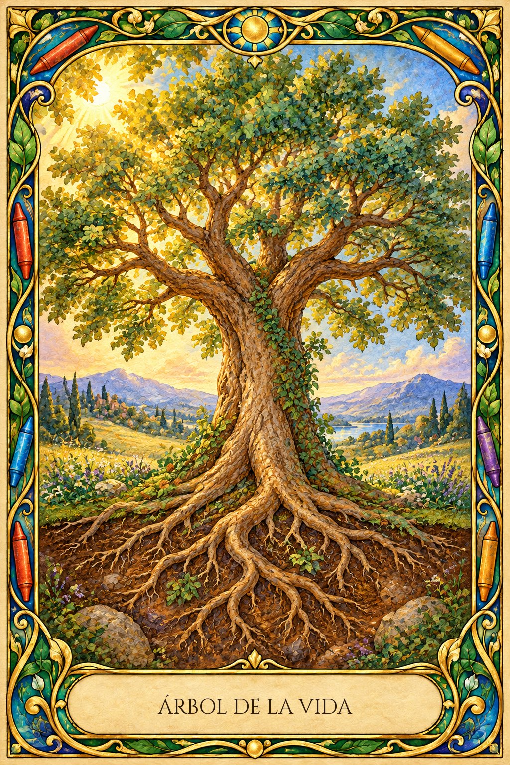 Actividad de arteterapia del árbol de la vida para el autoconocimiento personal