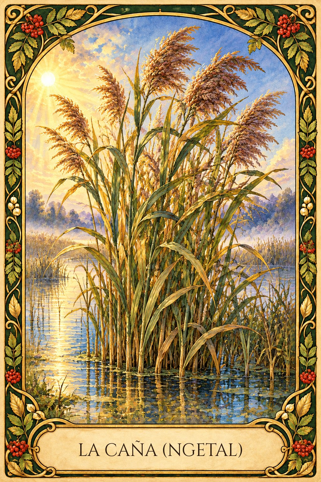 La caña como planta sagrada del ogham Ngetal en la tradición celta