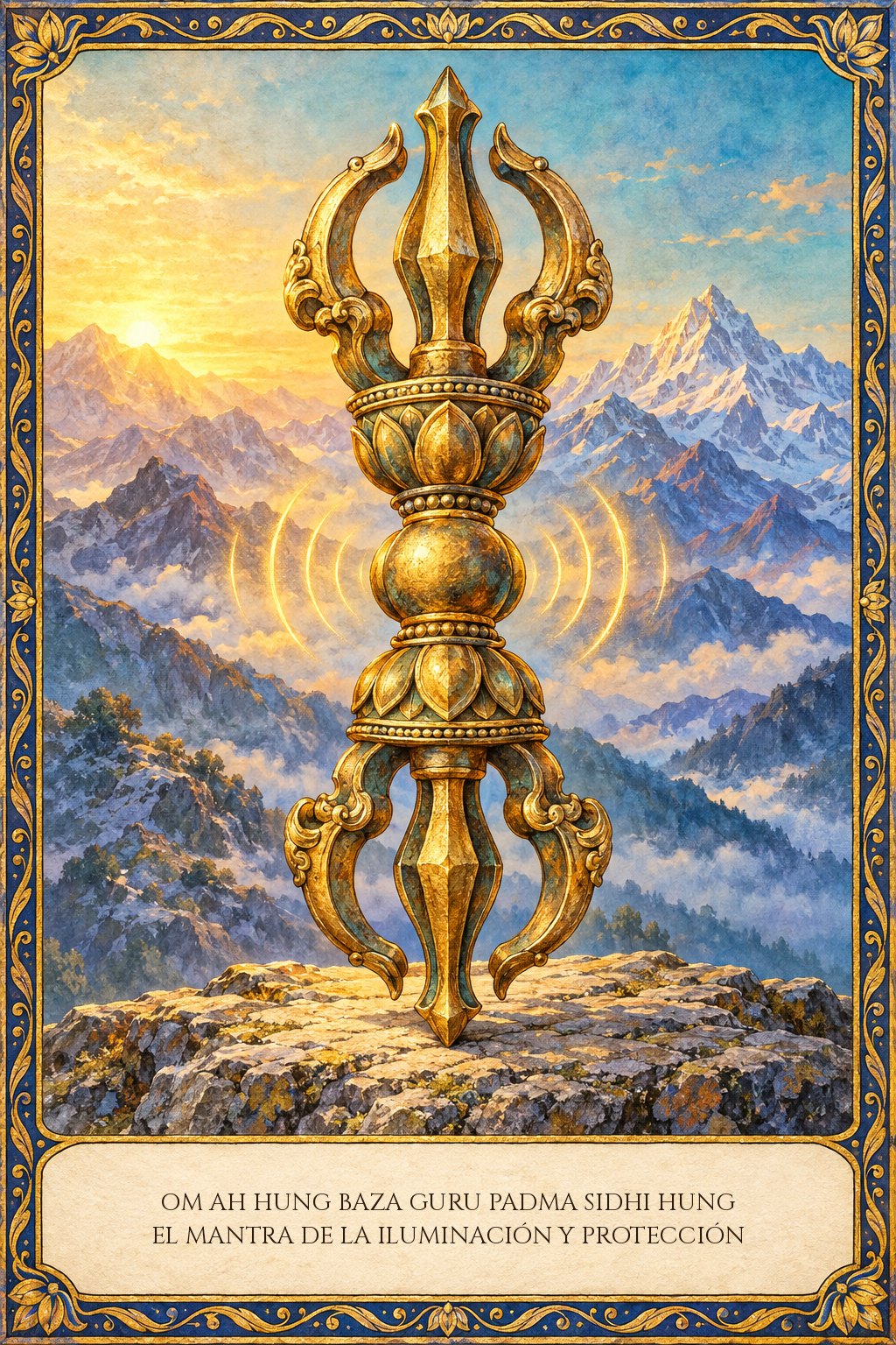 Mantra budista tibetano Om Ah Hung Baza Guru Padma Sidhi Hung